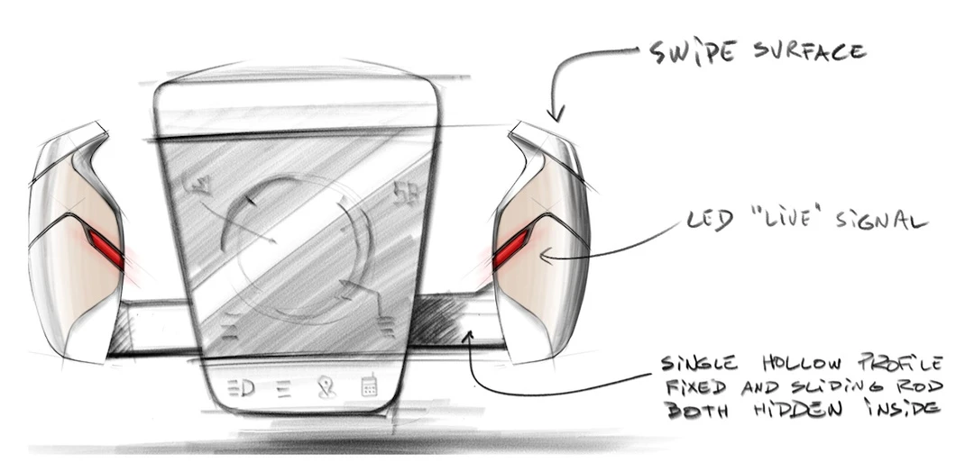 The steering unit is a strange beast, and the windscreen features a HUD