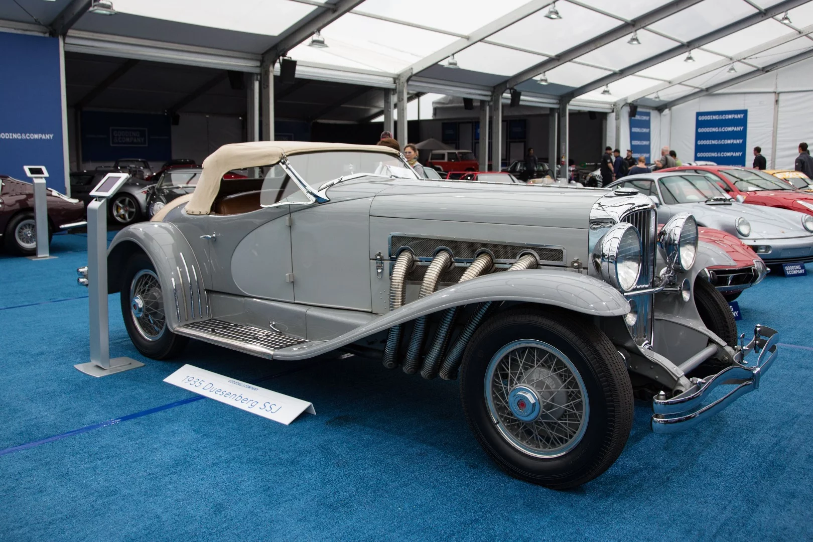 2018 Monterey Car Week Auction Report | 1935 Duesenberg SSJ | Sold for: $ 22,000,000 (most valuable American car and the most valuable pre-WW2 car sold at auction) | Estimate: $10,000,000 plus | Auction: Gooding & Co | Lot 035 | Official Description