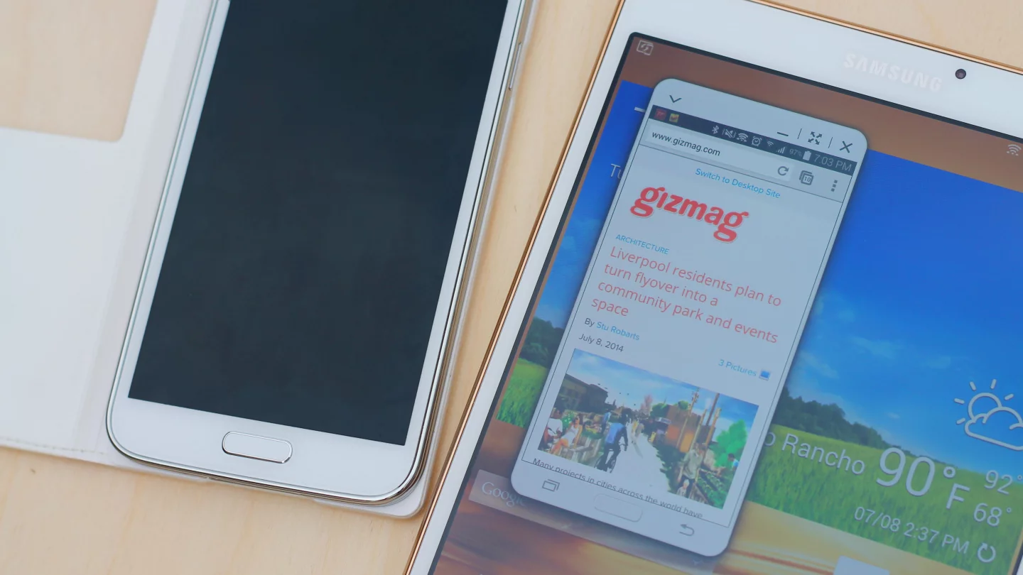 SideSync 3.0 lets you control a paired Galaxy S5 from your tablet