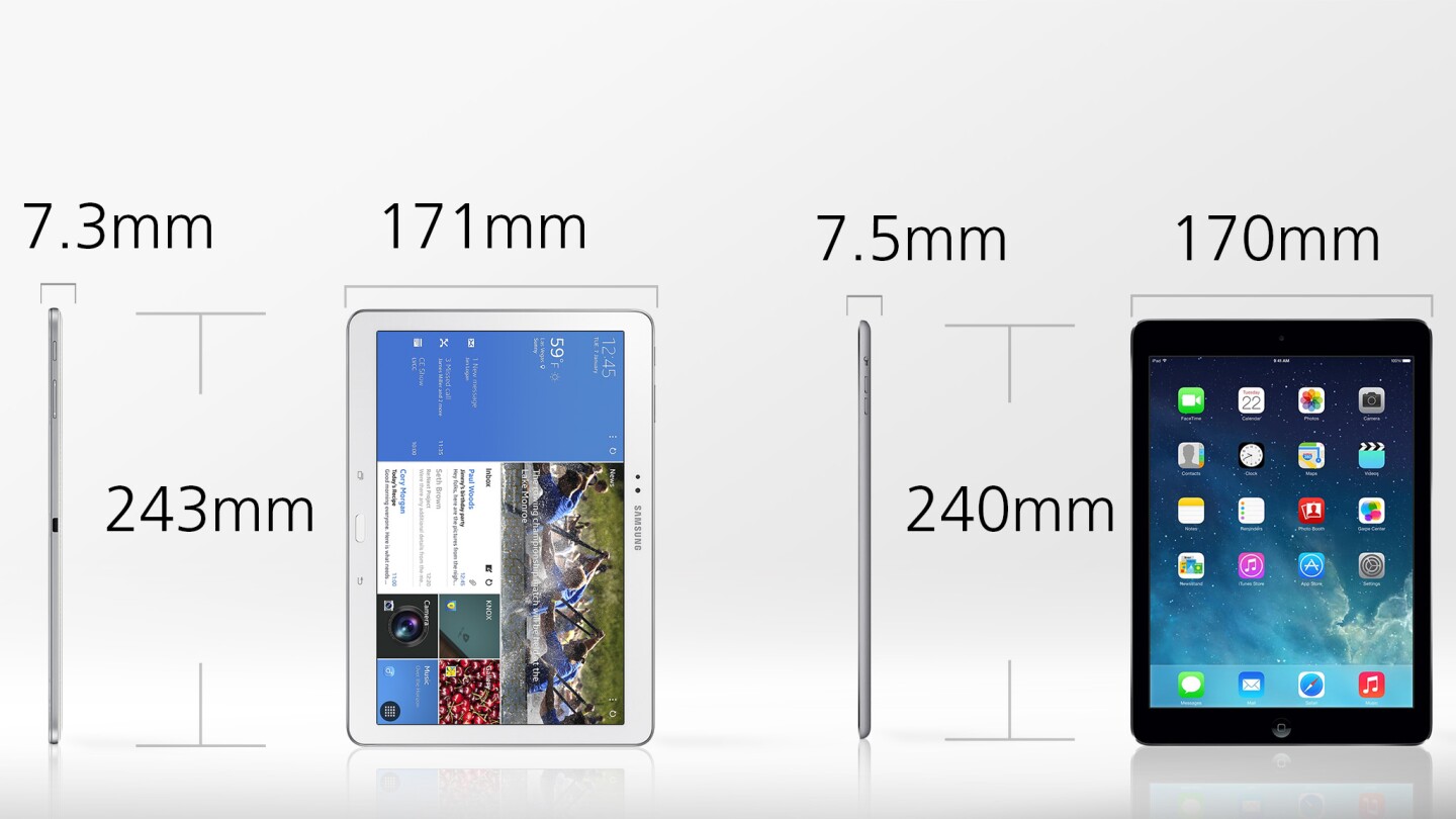 Samsung Galaxy Tab Pro 10.1 vs. iPad Air