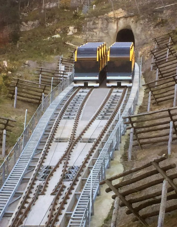 The steepest funicular railway in the world entered service in Switzerland over the weekend