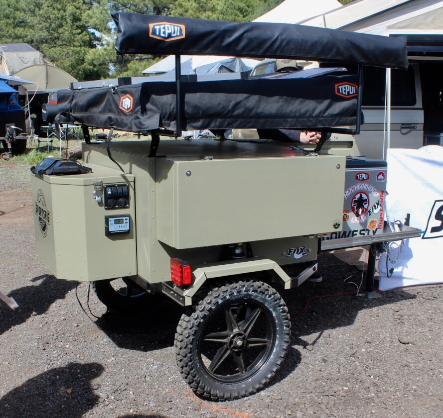SportsRig estimates base weight of this show trailer at 350 lb, still lighter than any other off-road camping trailer we can think of