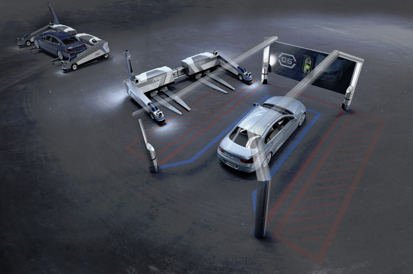 "Ray" is claimed to be the world's first autonomous robot parking system