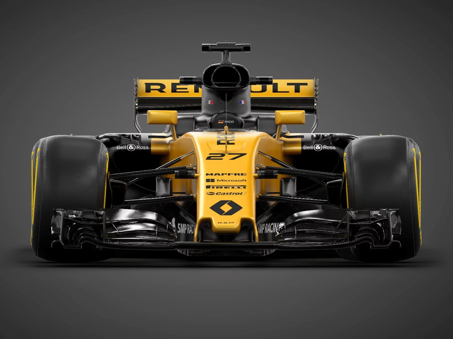 The bumblebee livery of last year's Renault RS16 has carried over into 2017