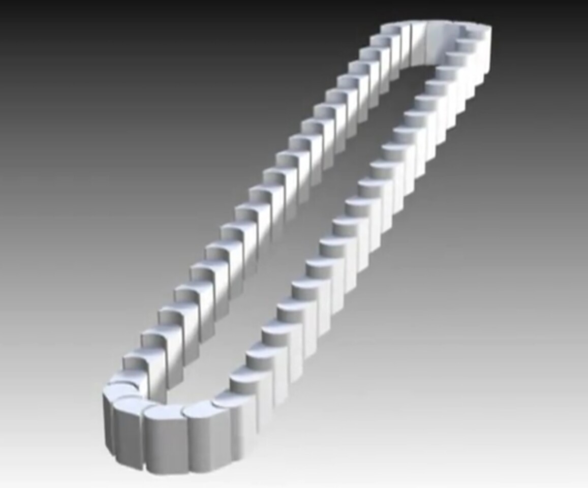 The Levytator allows curved modules to be placed in a continuous loop