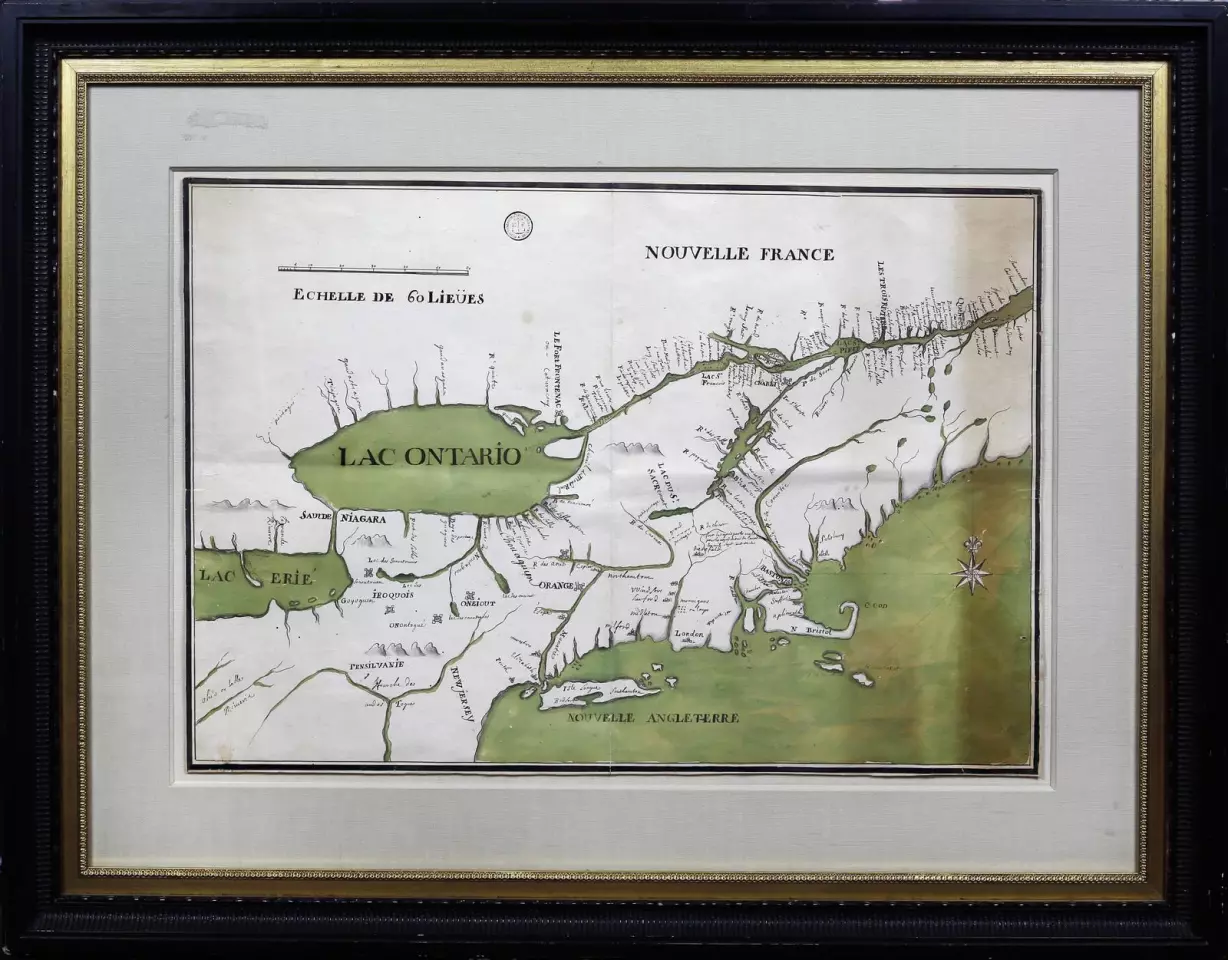 This map of “Nouvelle France” (Canada c. 1711) by Jean-Baptiste de Couagne (1687-1740) sold for $656,250 at Arader Galleries on October 10, 2020