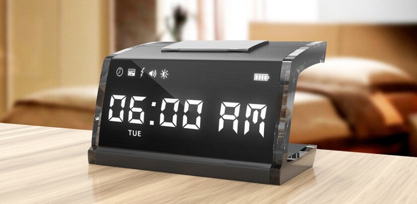 The singNshock concept features a touchscreen, speakers, and an electrified Snooze button