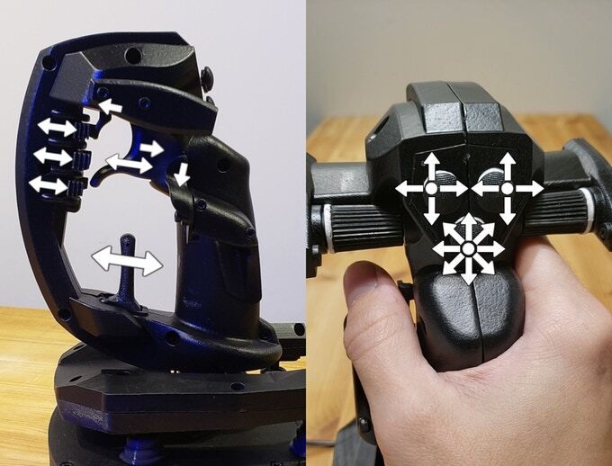 The 6DOF joystick packs 32 different inputs in the form of buttons, levers, triggers and dials