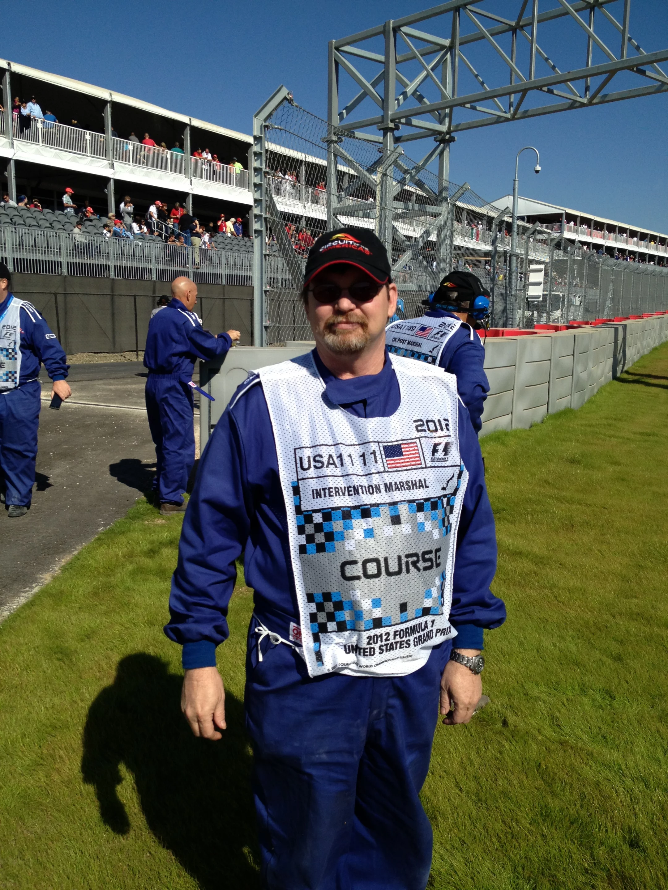 The author at the US Formula 1 Grand Prix in his official outfit as an Intervention Marshal