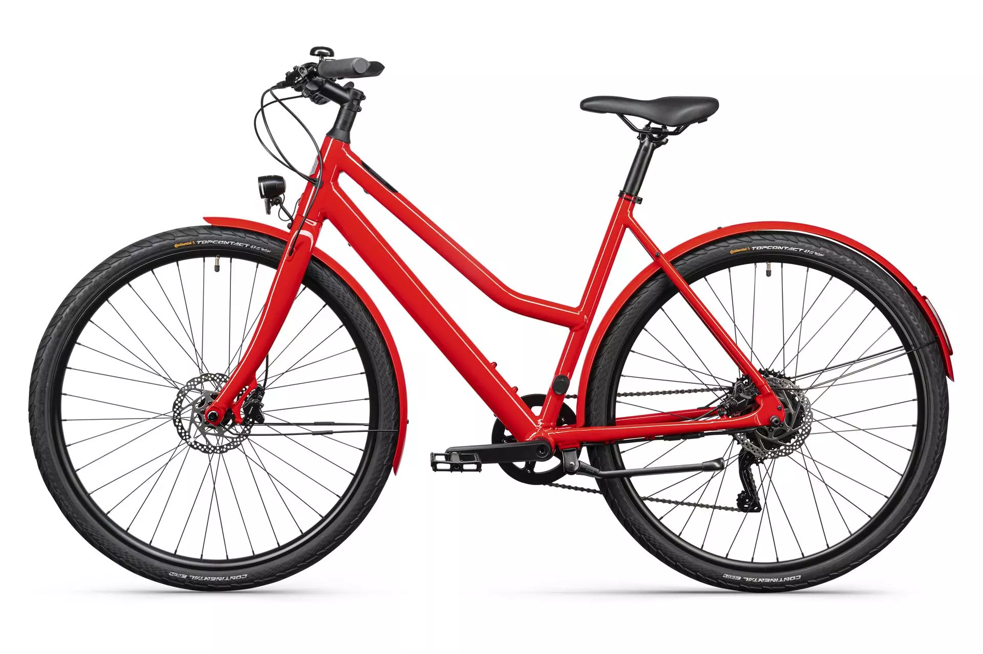 The Stellar rides of Continental Top Contact II tires and features a 630-mm-side Full Comfort handlebar