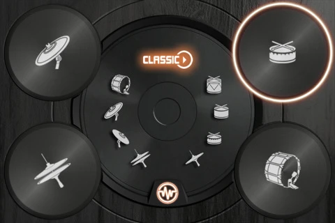 The TableDrum comes supplied with a Classic Rock drum kit sample library