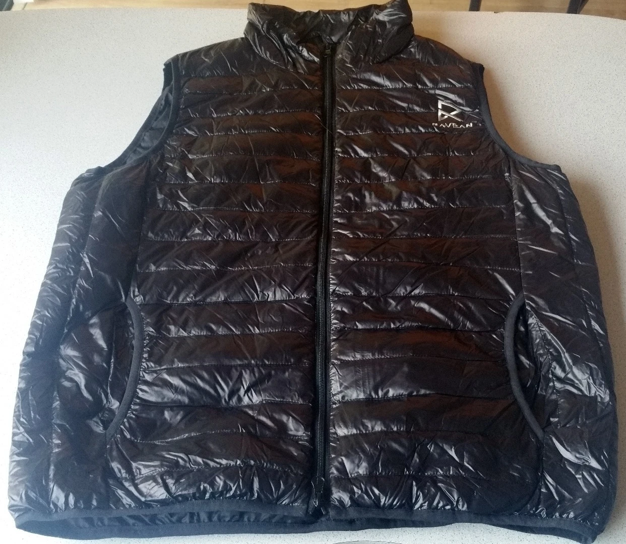 The Ravean heated hoodie is made of a water-resistant material and filled with soft down