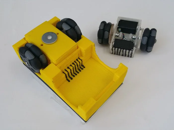 This R/C car was printed and assembled on the IR3 – note the black wiring traces to conduct electricity to the motors