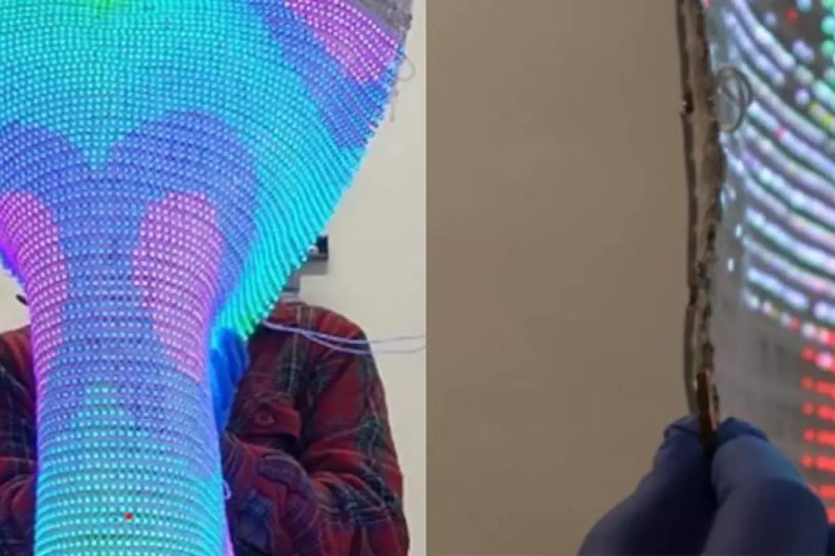 Th new smart textile display is made up of fiber-based LEDs which can be activated from a range of embedded sensors