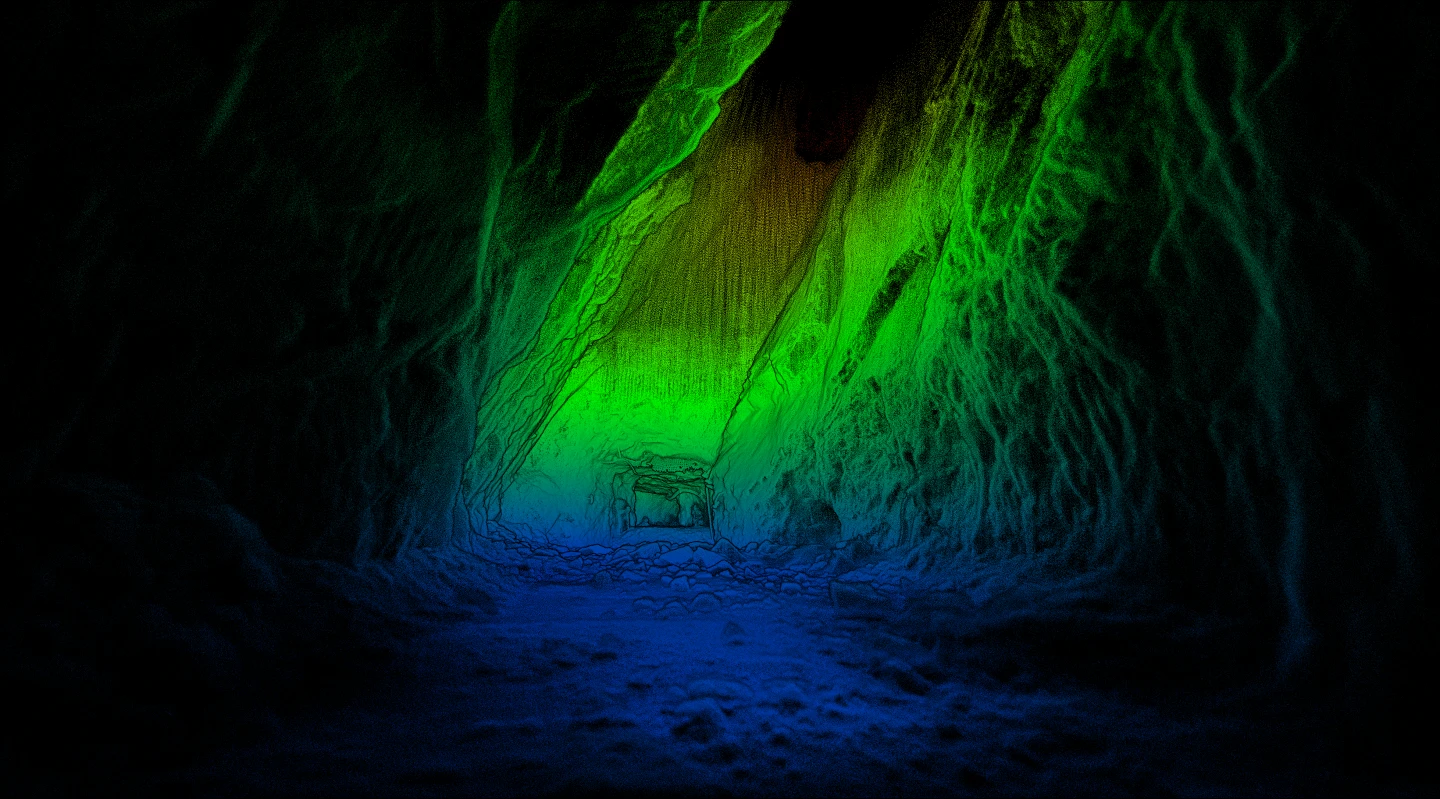 The Hovermap drone technology gathers data as it flies through mines and tunnels, which can then be processed on a laptop to generate 3D maps of the environment