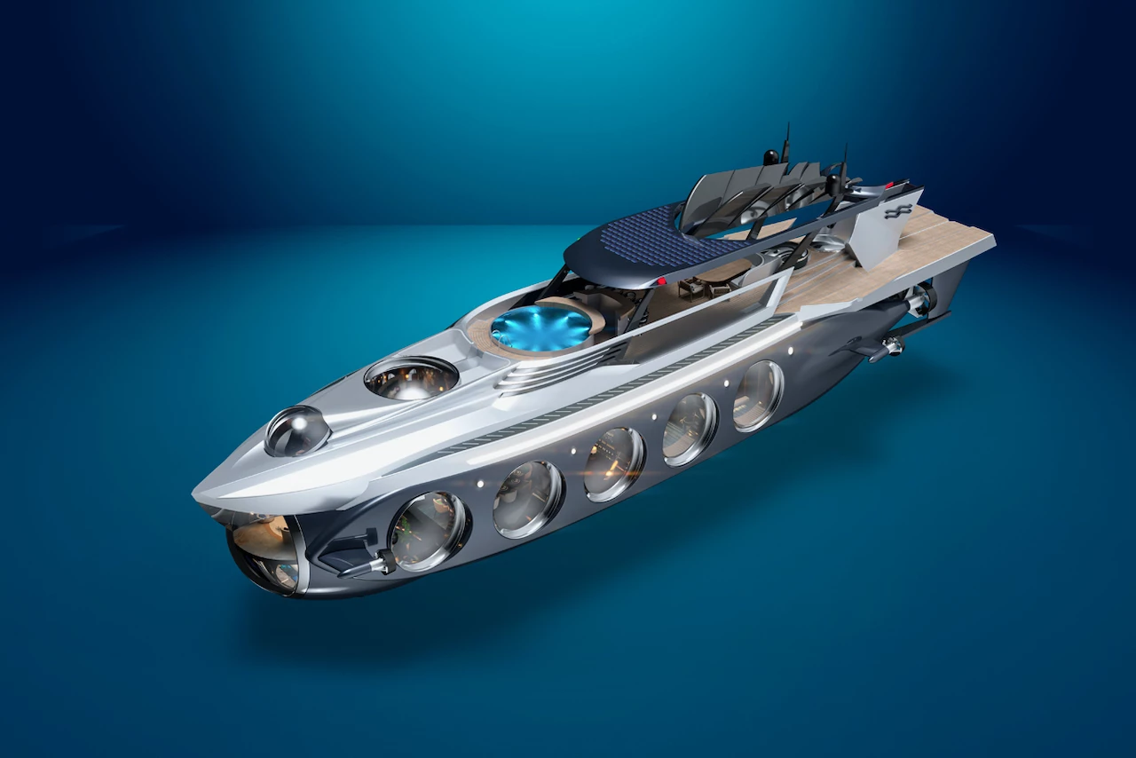 The 123-ft (37.5-m), 1,250-ton (1,134-tonne) Nautilus will serve as both a surface-going yacht and a luxury submarine