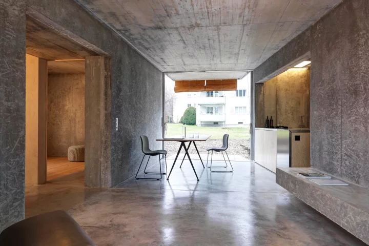 Affordable Housing Langgrütstrasse's interior is mostly made up of concrete