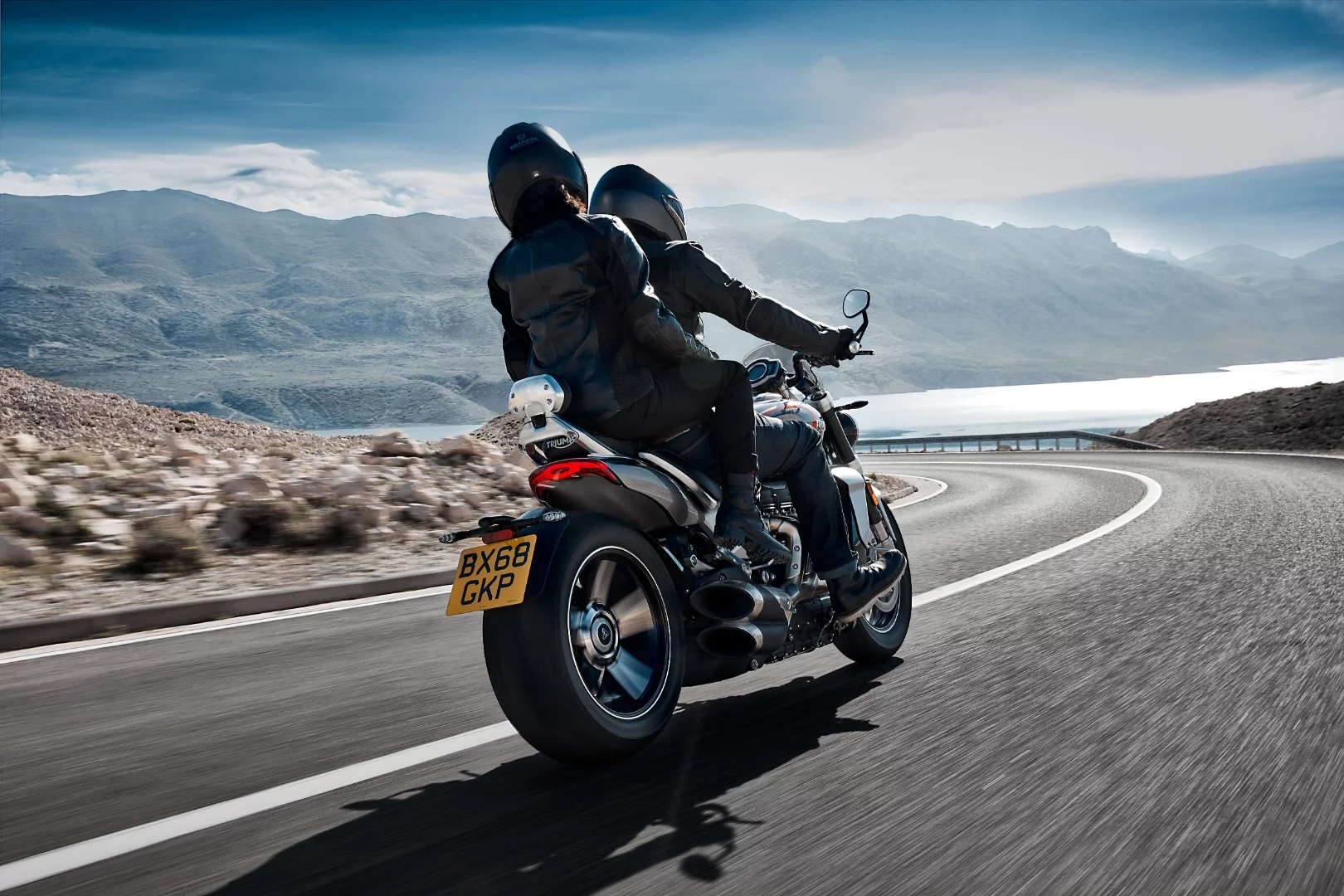 The 2020 Triumph Rocket 3 GT in two-up action