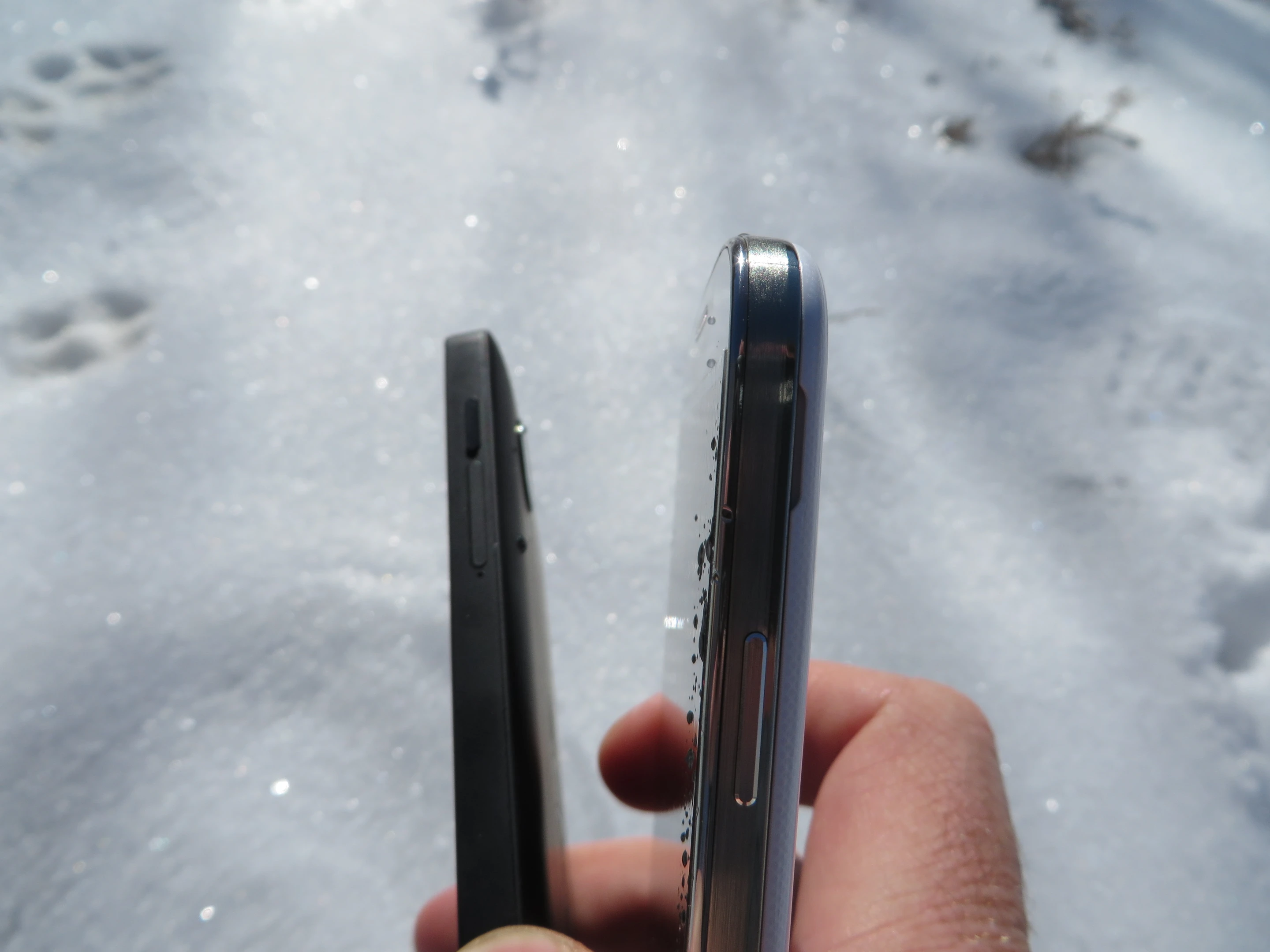 Both phones are essentially the same thickness and weight