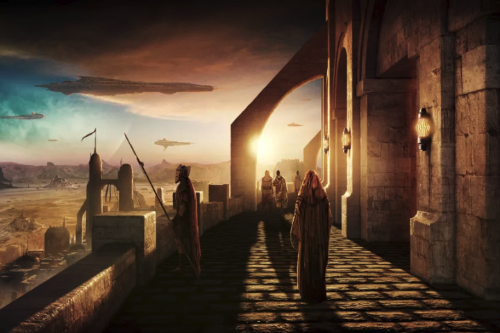 Concept art from
                                    the upcoming Netflix film Rebel
                                    Moon