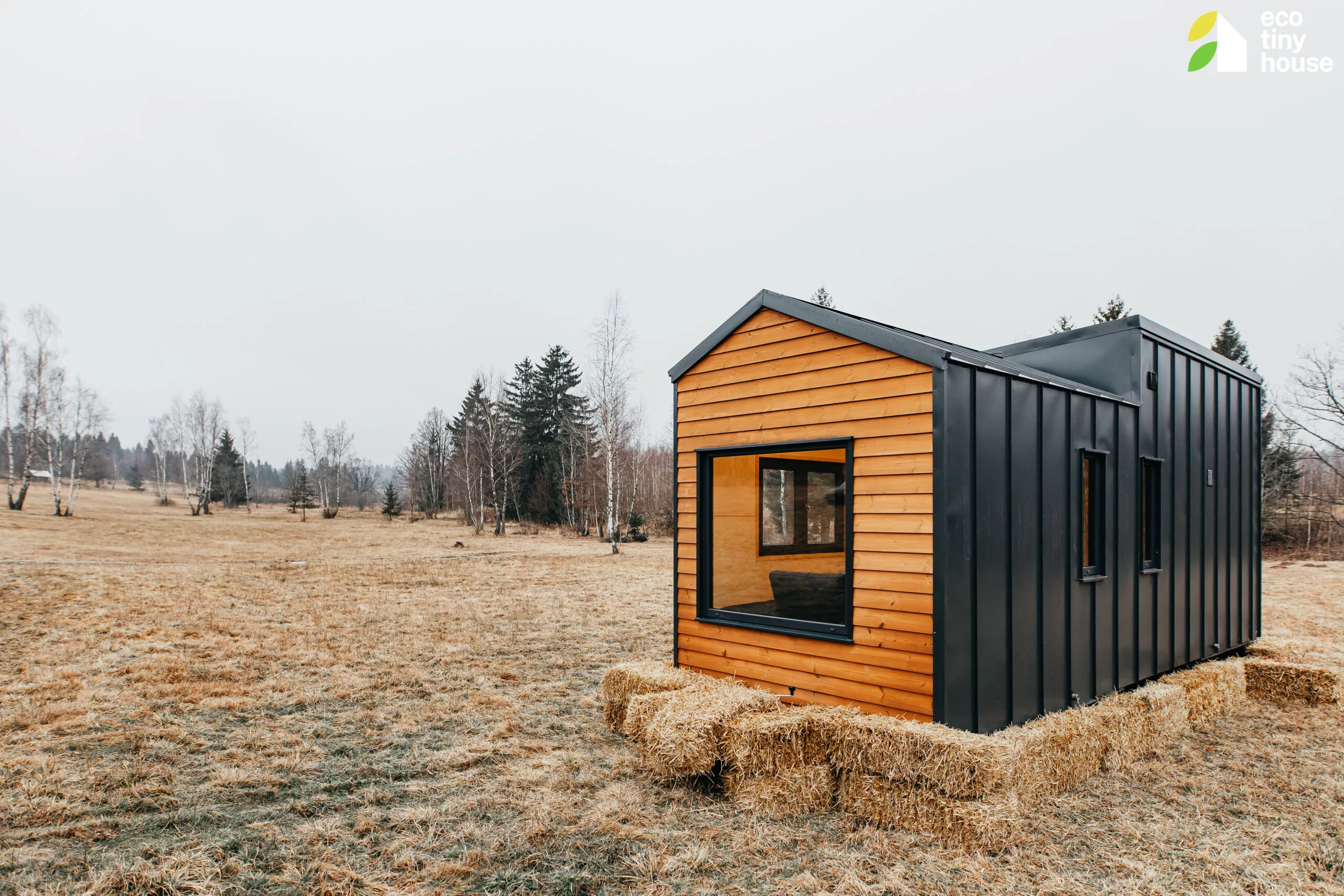 The Tiny Hogwarts is finished in engineered wood and steel, and topped by a metal roof