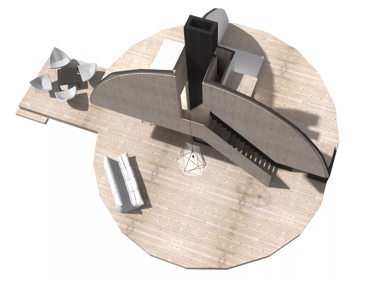 The interior design of the DOM(E) features an independent and self-supporting internal structure