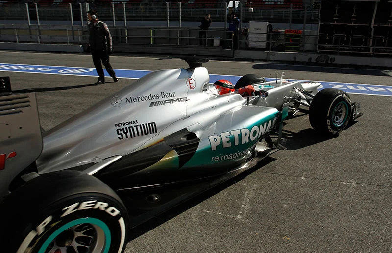 Michael Schumacher driving the 2012 Mercedes AMG Petronas F1 car