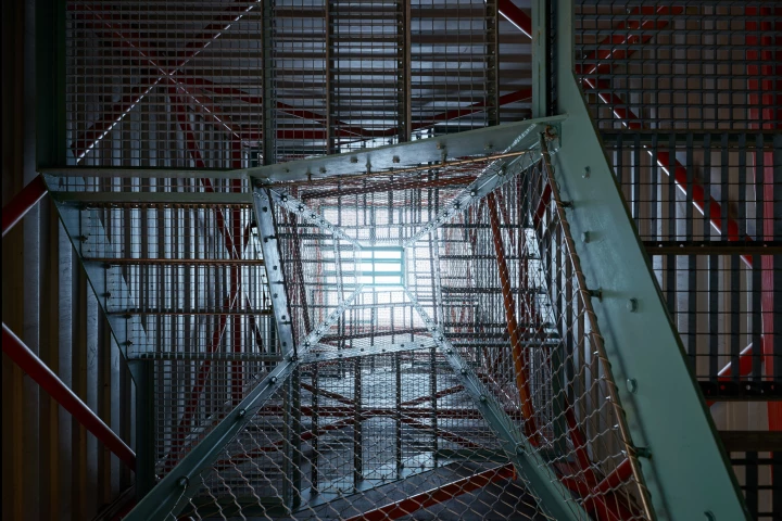 Lookout Above Litomyšl includes a steel staircase inside