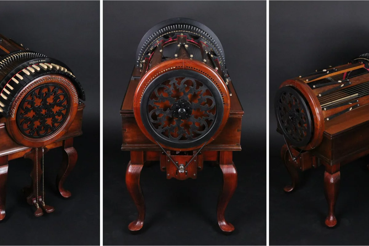 Jon Jones & Sons and Antiquity Music have debuted an intriguing vintage-looking new instrument called the Wheelharp at NAMM