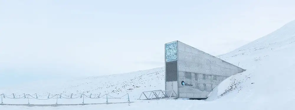 The Svalbard Global Seed Vault sits around halfway between Norway and the North Pole