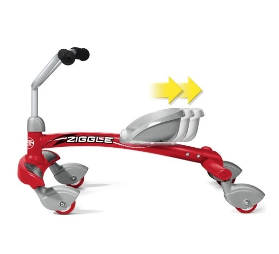 Ziggle uses the sideways wiggles and twists of its rider to create forward propulsion