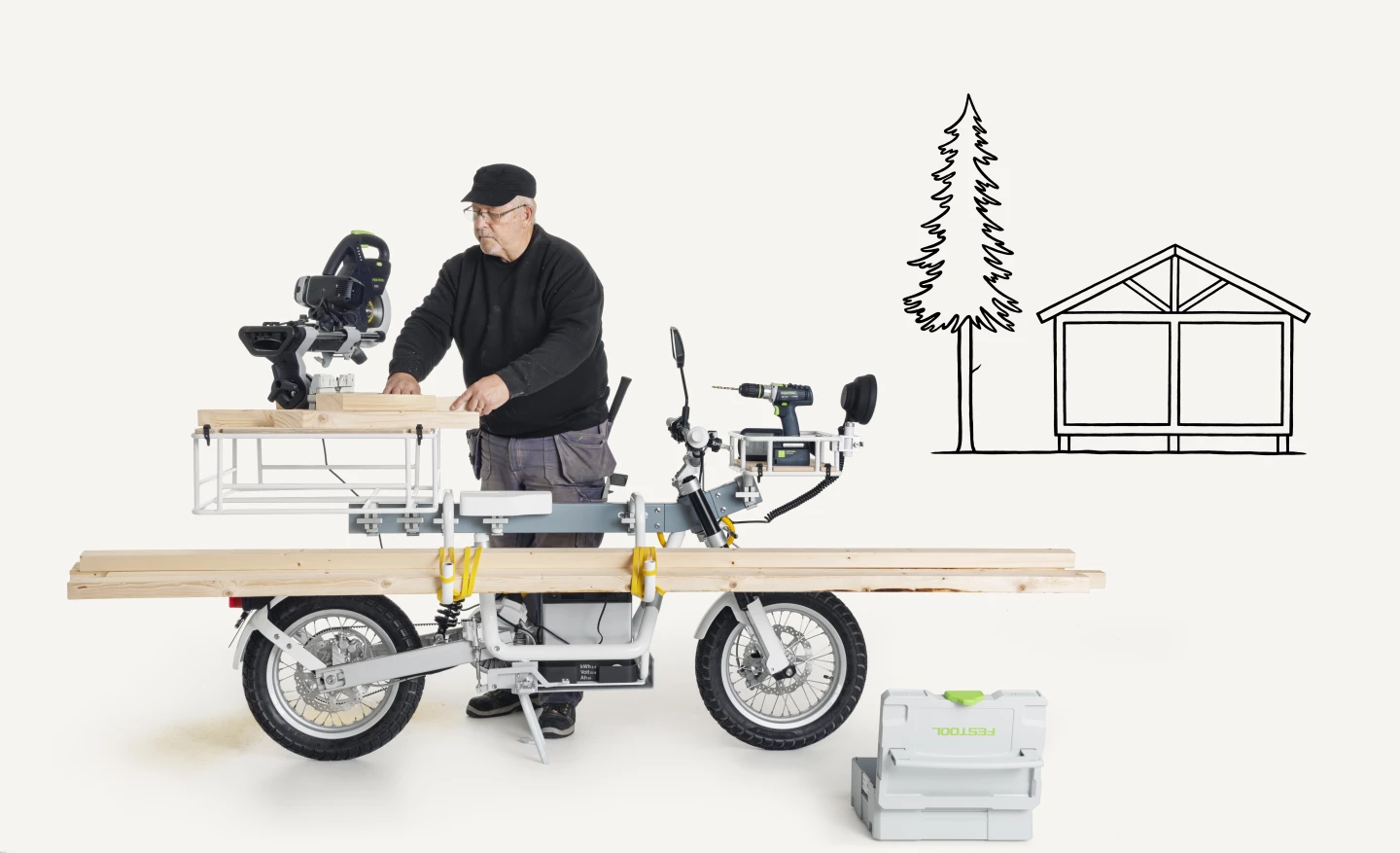The Ösa utility e-bike has been designed as a workbench on wheels