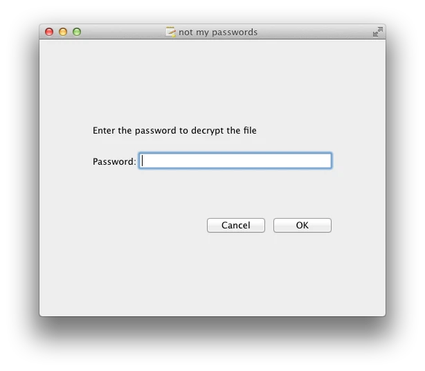 A password is required every time a file is opened with Password Pad