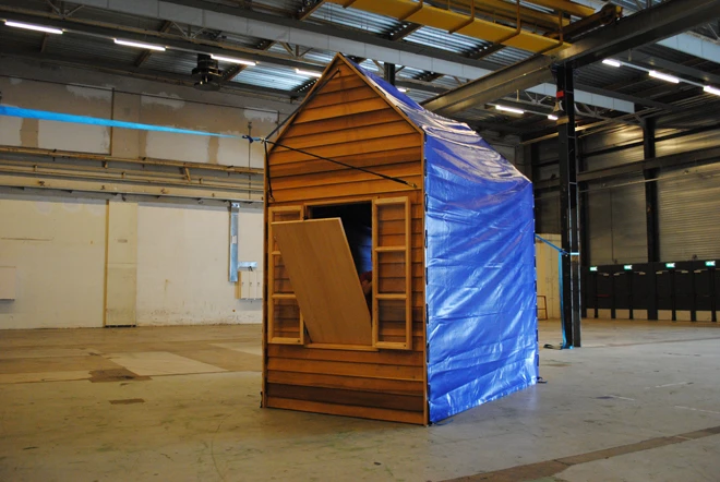 Hangout's window-table folds down inside or out