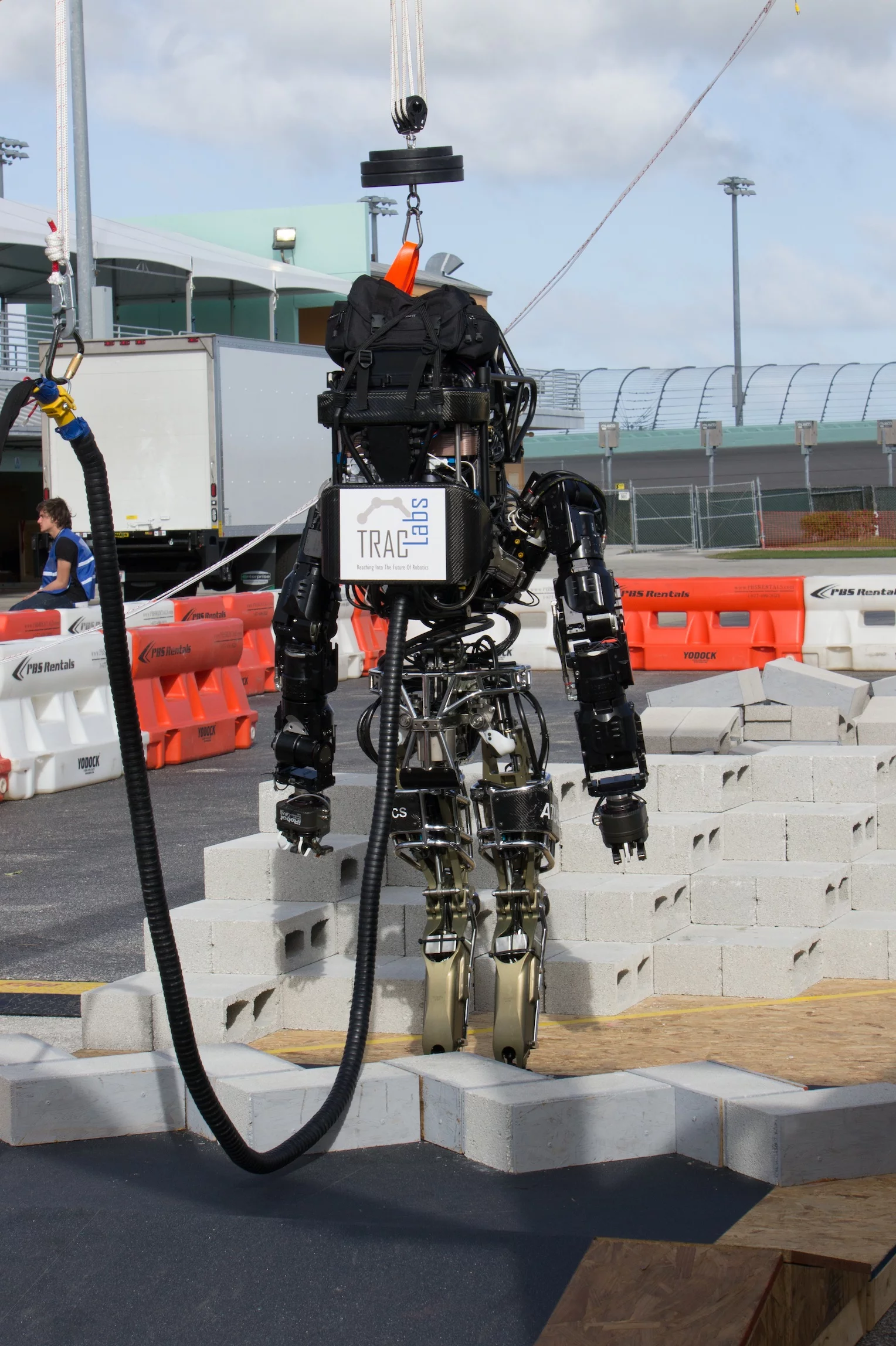 Trac Labs robot on terrain course