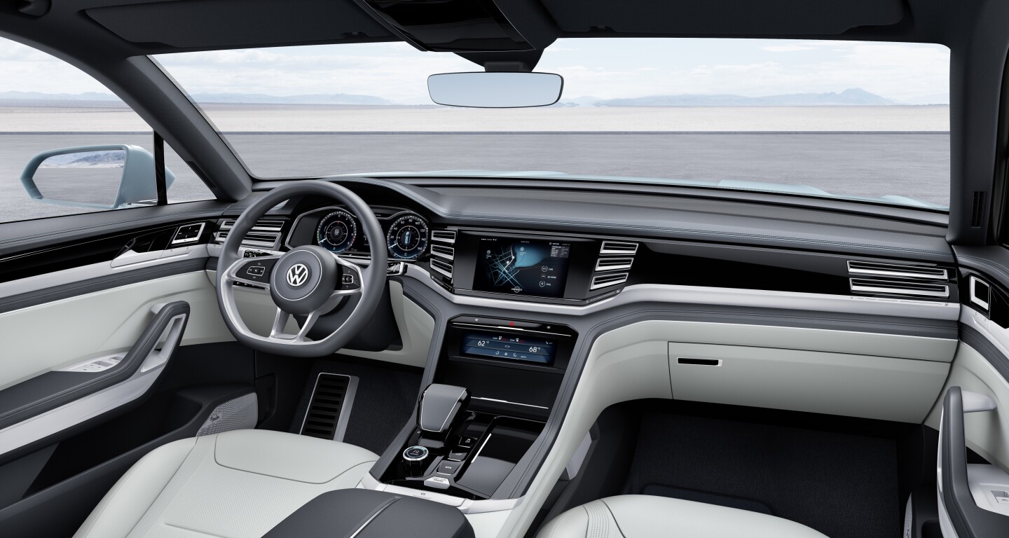 Like the recent Golf R Touch concept, the Cross Coupe GTE has three digital displays