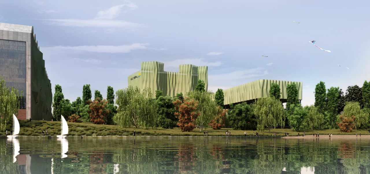AZPA's proposal for a new gas power station in Wedel, Germany asks, why do power stations always look like power stations? (Image: AZPA)