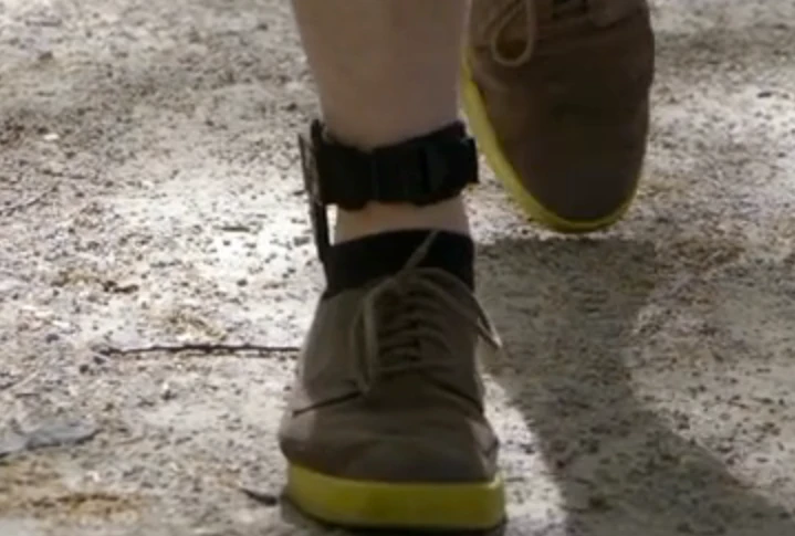 Wearing SolePower with the ankle strap