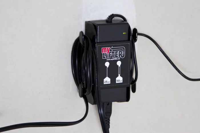 myLIFTER's power supply will work with both 110 and 240 VAC input from the wall