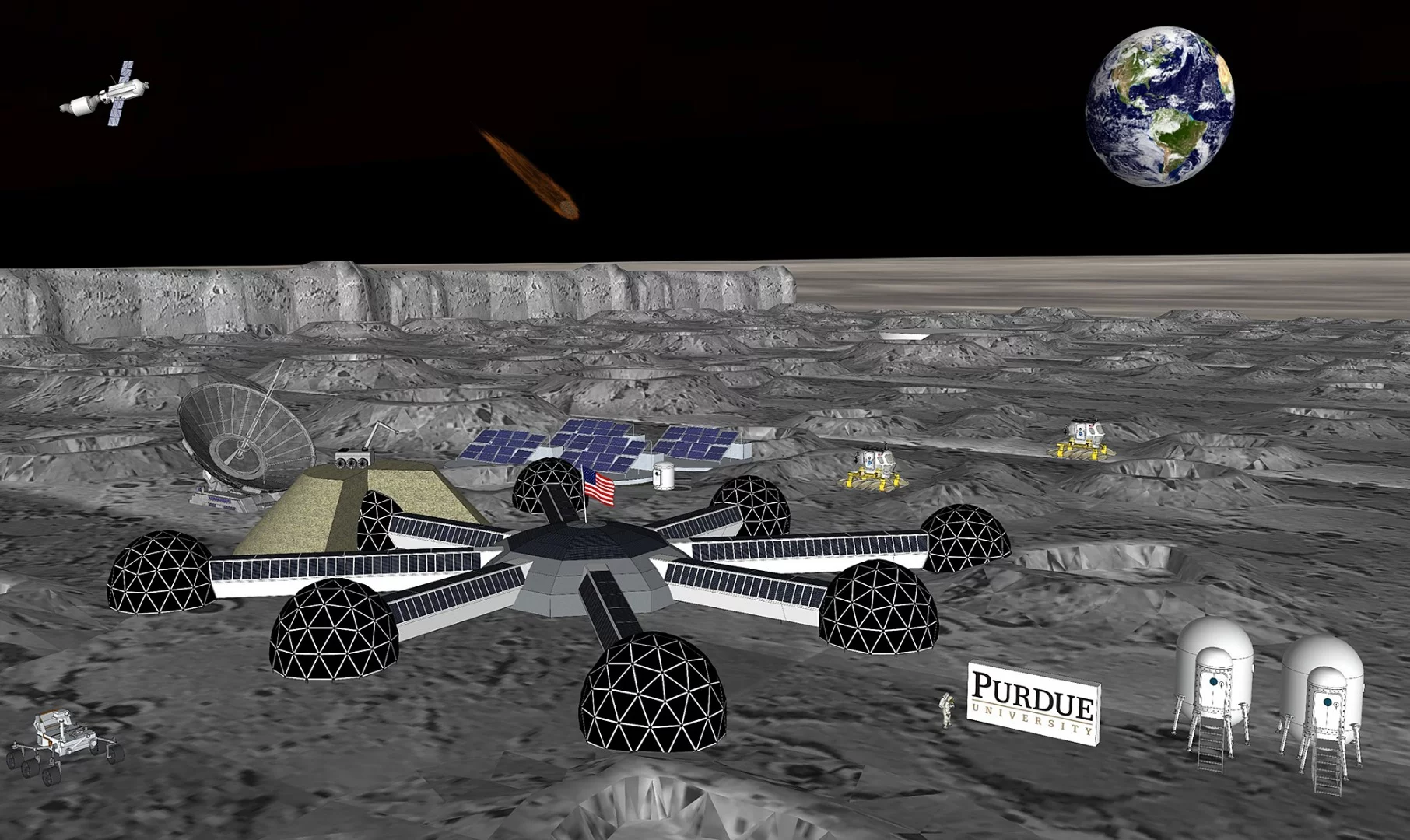 Members of Purdue University’s new Resilient ExtraTerrestrial Habitats Institute are studying the hurdles in building habitats like this on the Moon or Mars