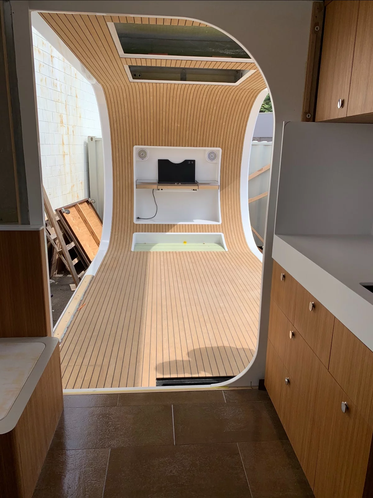 Looking out onto the deck