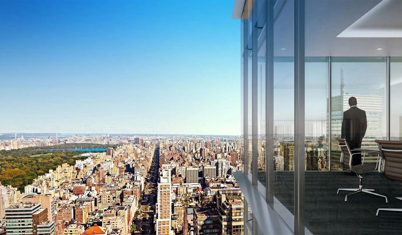 Central Park views from the upper skyline floors and the park floors