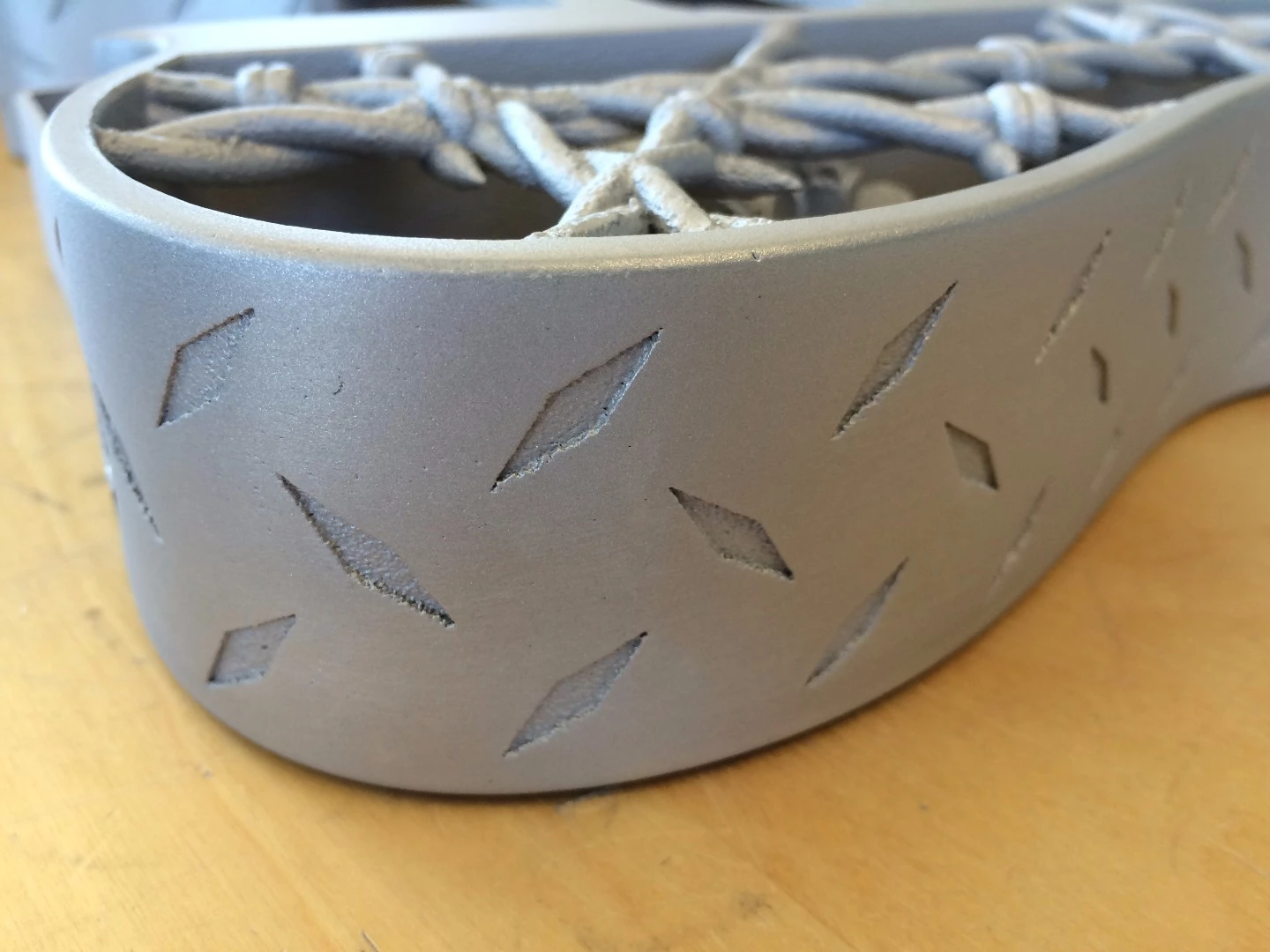The result after shot-peening with glass beads