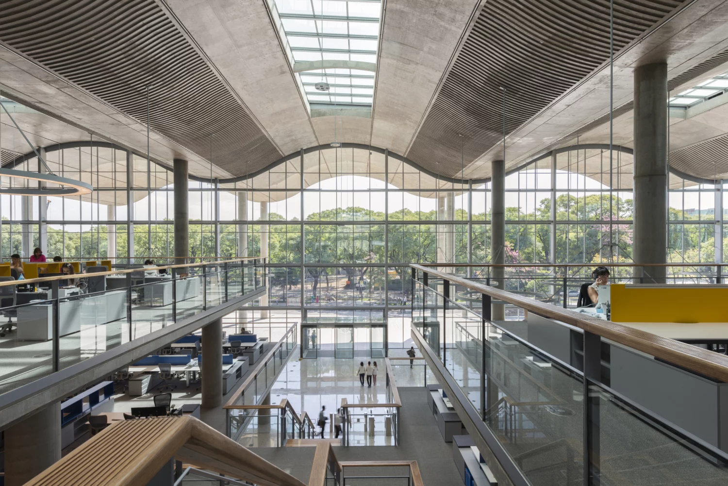 A four-storey atrium with full-height windows allows lots of natural light inside the Buenos Aires Ciudad Casa de Gobierno (Photo: Nigel Young/Foster + Partners)
