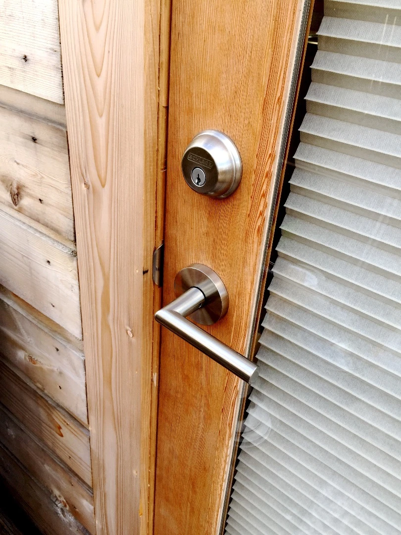 Access to the home is gained via two doors
