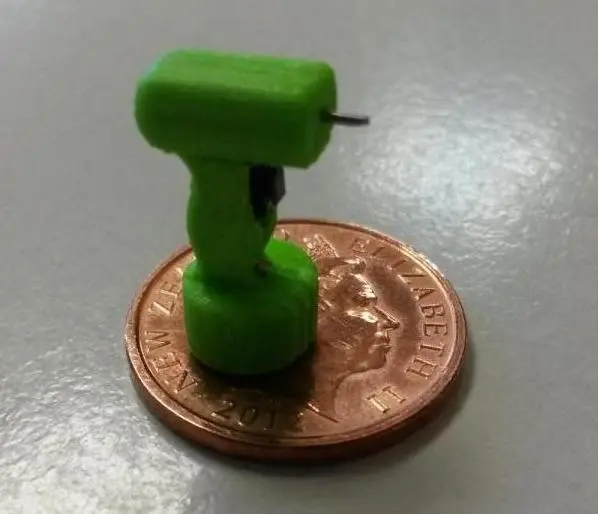 The finished product measures 17 x 7.5 x 13 mm, uses a 0.5-mm bit (Photo: Lance Abernethy)