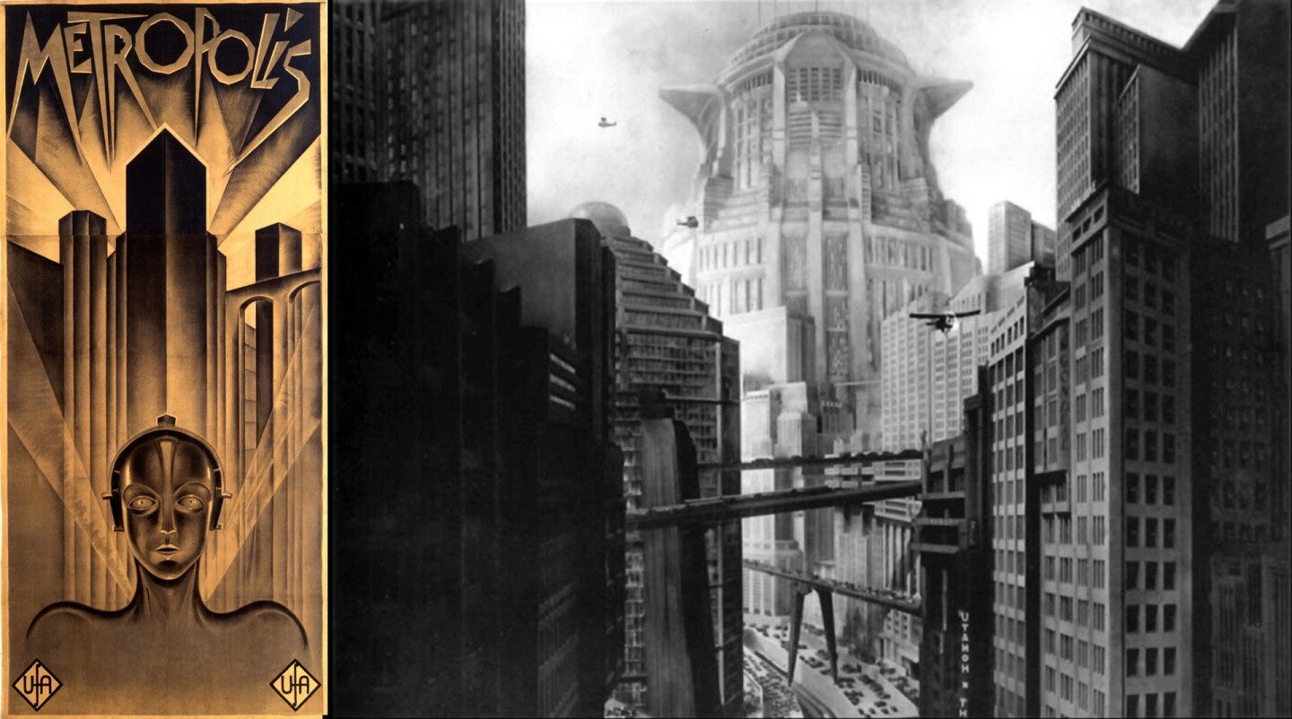 The most valuable movie poster ever sold was this one-of-four known extant copies poster from the 1927 science fiction movie, Metropolis which fetched $690,000 at a Reel Gallery auction in 2005. At riight is a scene from the movie.