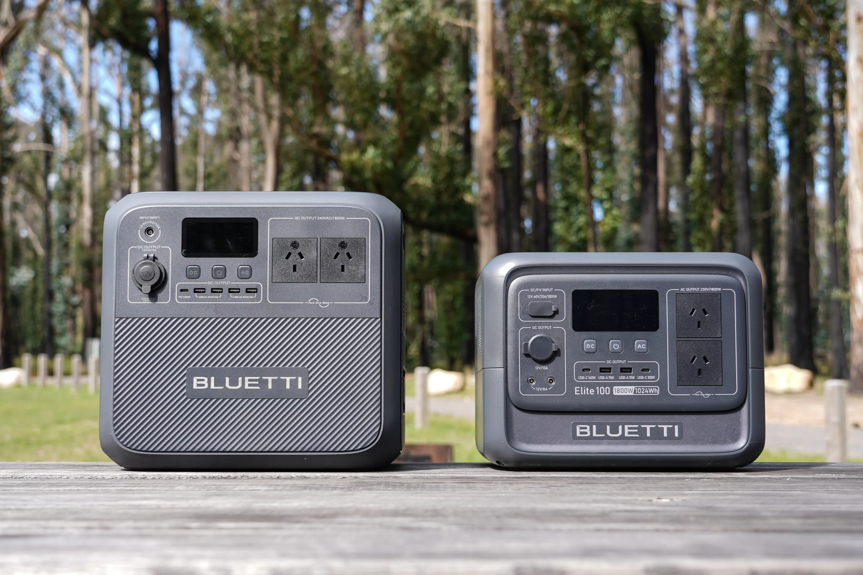The Bluetti AC180 (left) and new Elite 100 V2 (right)