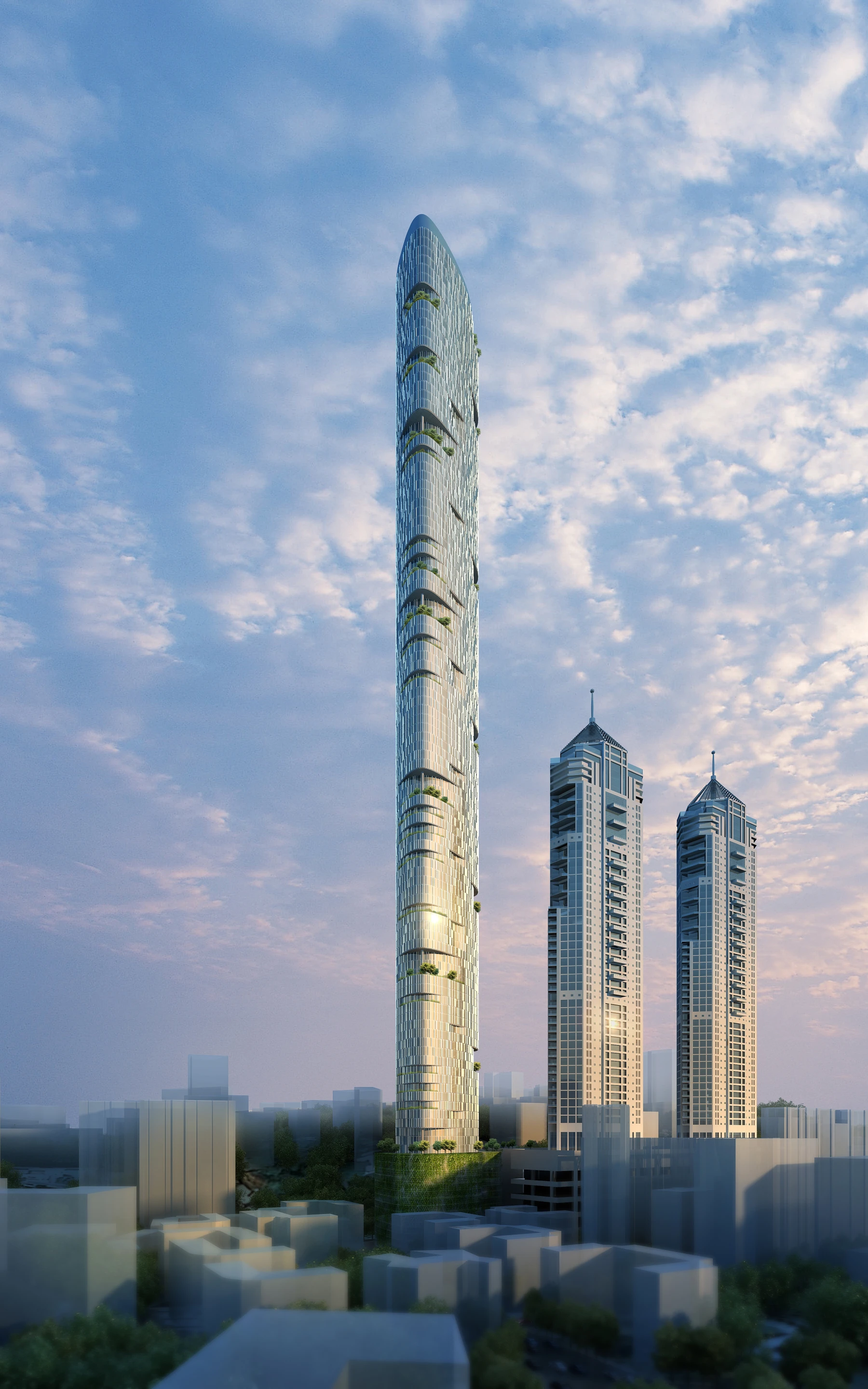 The loftiest units would command views of the Arabian Sea (Image © Adrian Smith + Gordon Gill Architecture)