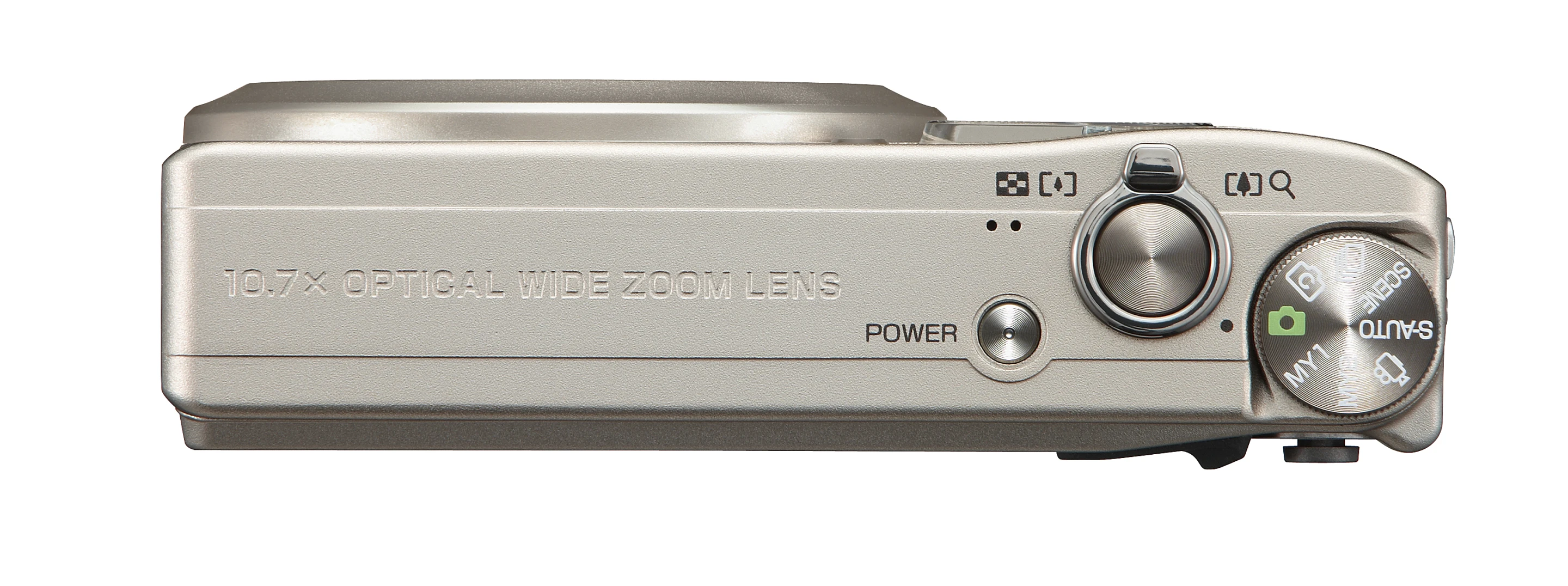 The Champagne silver CX4 from the top with the lens closed
